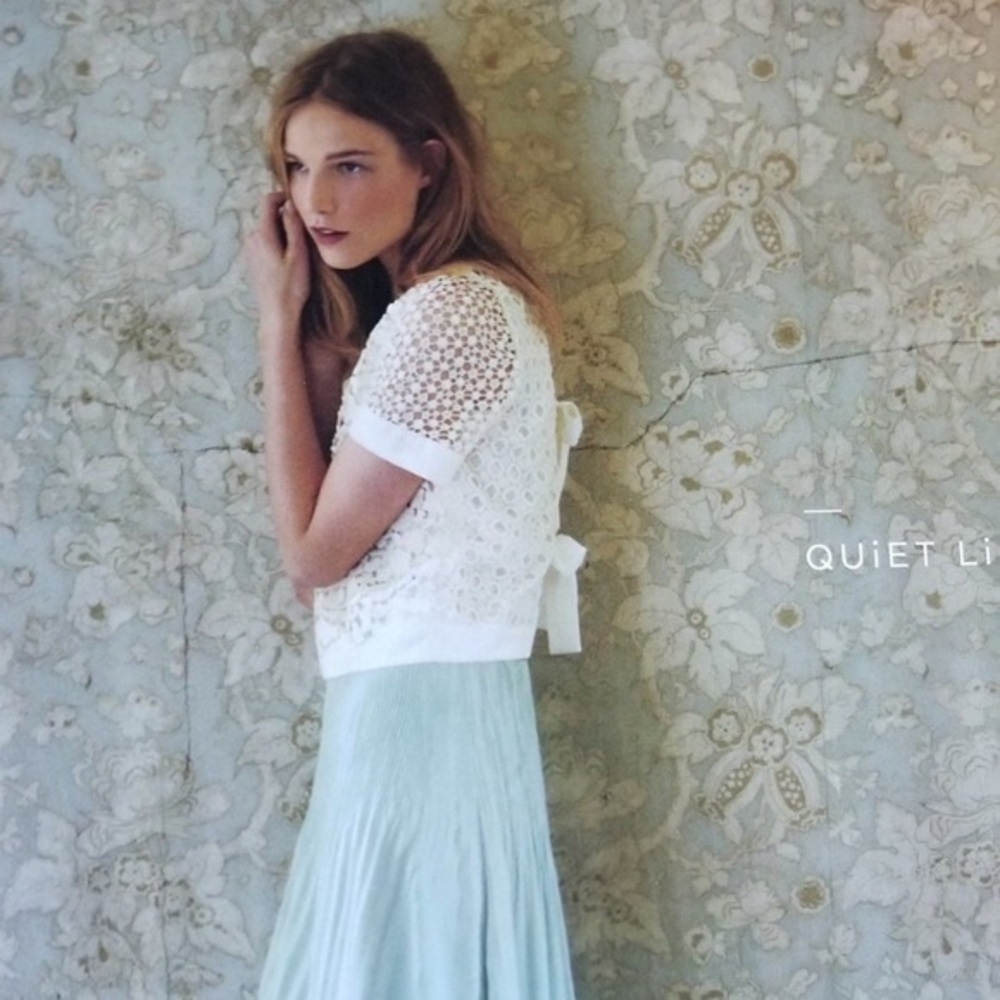Twinkle by Wenlan Lace Crop Top with Bows